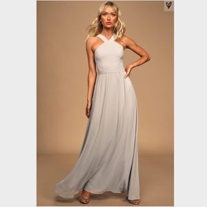 Lulus Grey maxi dress NWT
